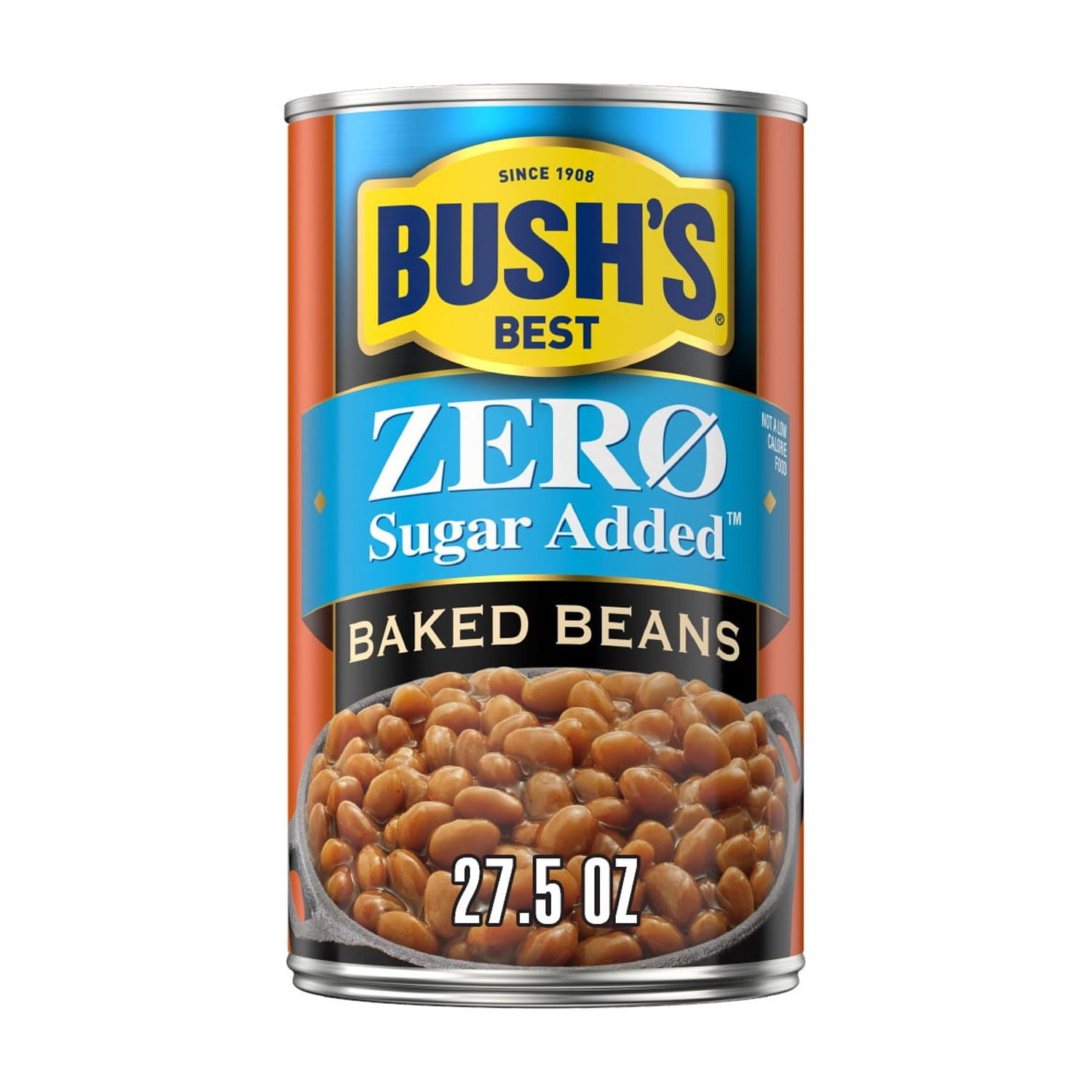 (12 pack) Bush's Zero Sugar Added Baked Beans, Canned Beans, 27.5 oz Can