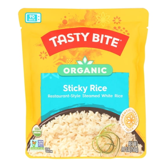 TASTY BITE - Organic Sticky Rice for Quick Meals - 8.8 Oz Case of