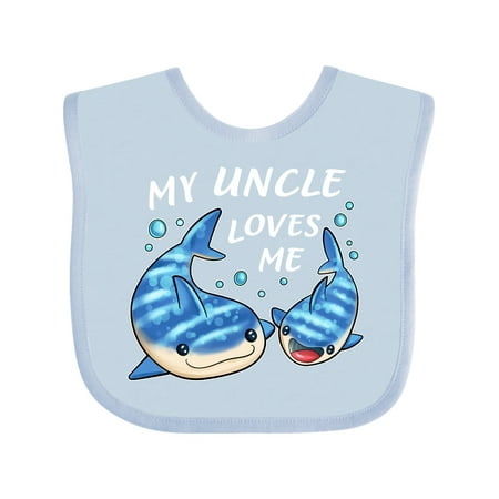 

Inktastic My Uncle Loves Me- Whale Shark Gift Baby Boy or Baby Girl Bib