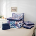 thumbnail image 6 of Feelyou Vintage Damask Flower Twin Bedding Sets 7-Piece, Blue Purple Tribal Bohemian Bedding Comforter Set, Mandala Paisley Style Reversible Sheet Sets, Breathable Home Decor, 6 of 8