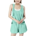 thumbnail image 3 of Bovxnpu Girls Sleeveless Romper Kids Summer Casual Spaghetti Strap Short Jumpsuit with Pockets Fashion Spaghetti Strap Romper Summer Comfortable Girls Shortalls Shorts, 3 of 7