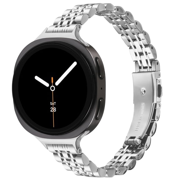 XIHAMA Band Compatible with Samsung Galaxy Watch 9 8 40mm 44mm/ 8 Classic 46mm,Metal bracelet with seven beads and slingshot clasp