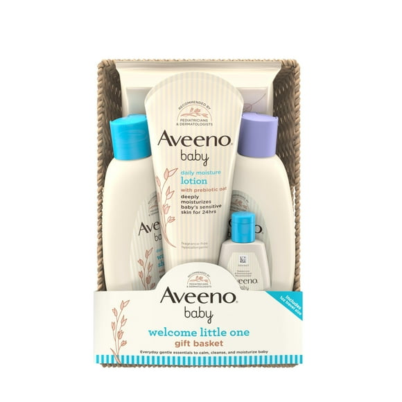 Cesta de regalo Aveeno Baby Welcome Little One con 5 artículos