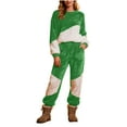 thumbnail image 1 of Women's Solid Color Round Neck Sets, Versatile for Summer and Velvet Warmth in Winter, 1 of 5
