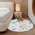 thumbnail image 3 of Teal Jellyfish Starfish Round Living Room Rugs 3.3 ft, Summer Beach Coral Shell Watercolor Washable Area Rug with Non-Slip Sturdy Edge Binding Round Front Door Mat Floor Carpet for Entryway, 3 of 9