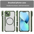 thumbnail image 2 of Carbon Fiber Texture Magnetic Case for iPhone 13, Compatible with MagSafe,Translucent Matte Anti-Fingerprint Back Slim Shockproof Protection Phone Case,Green,For iPhone 13, 2 of 9