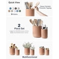 thumbnail image 2 of Utensil Holder for Kitchen Counter, 7.3"+5.4" Fluted Ceramic Utensil Crock Organizer for Countertop, Heavy Large Holder for Spatulas, Spoons, Set of 2, Dusty Coral, 2 of 7