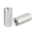 thumbnail image 1 of M5 x 0.8-Pitch 20mm Length Coupling Nuts, 5pcs 304 Stainless Steel Nuts, 1 of 5