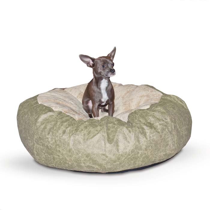 K&H Pet Dog Self Warming Cuddle Ball Pet Bed Large Green 48" x 48" x 12