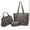 Solid-Gray, variant on Women's Handbag 3pcs Set Fashion Tote Bag with Matching Satchel Bag and Wristlet
