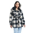 thumbnail image 3 of Sam & Libby Ladies Long Sleeve Faux Wool Plaid Shacket, 3 of 6