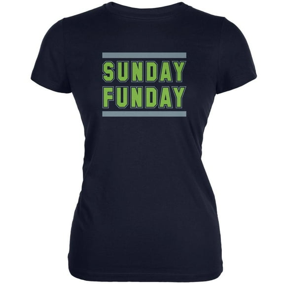 Sunday Funday Seattle Navy Juniors Soft T-Shirt - Small