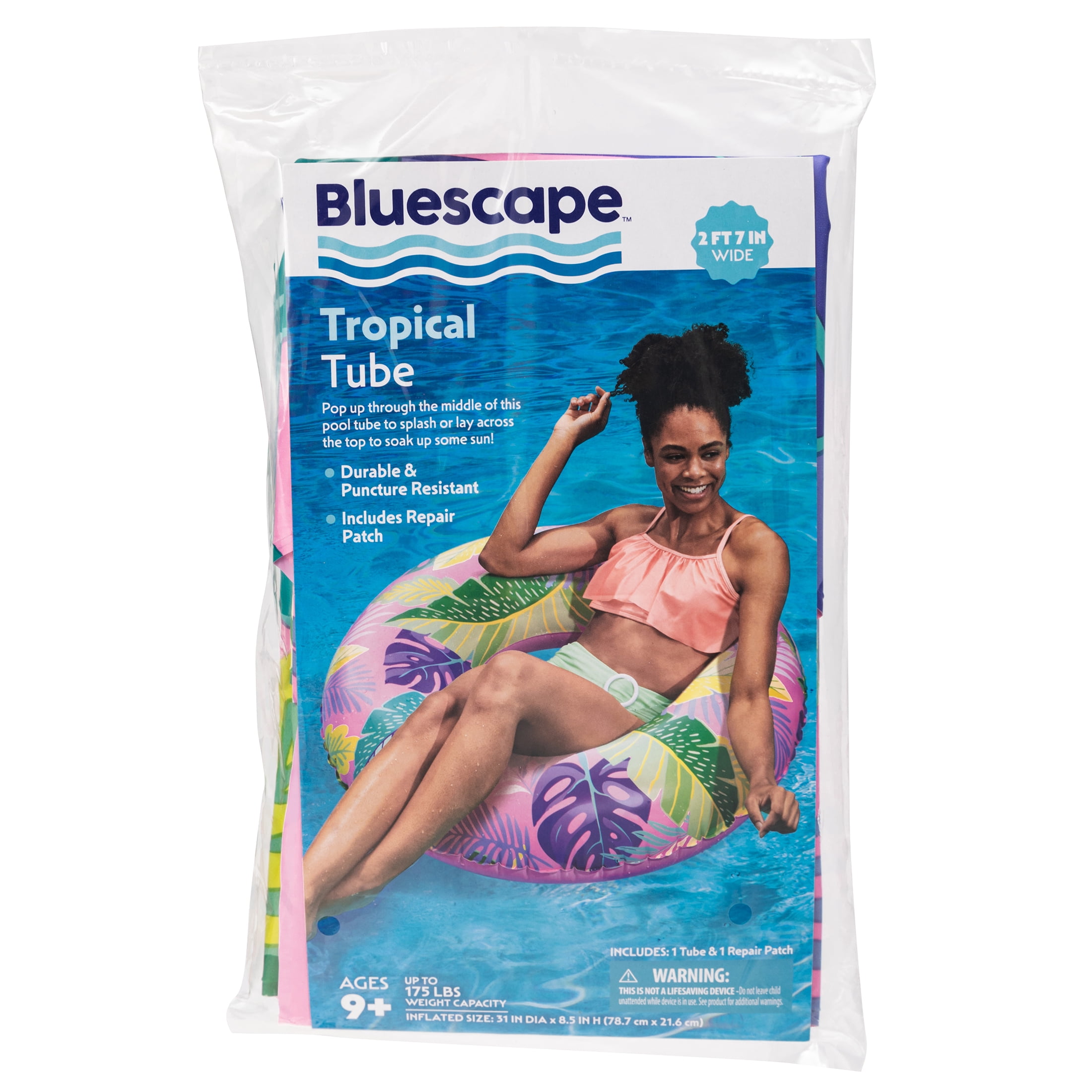 Bluescape Pink Tropical Inflatable Swim Tube Pool Float, for Kids & Adults, Age 9 & up, Unisex