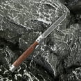 thumbnail image 2 of WLOELOEW Outdoor Camping Knife With Leather Sheath Stainless Steel Blade Wood Handle Damascus Pattern Pointed Tip A, 2 of 7
