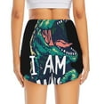 thumbnail image 2 of Lsque Hungry Tyrannosaurus Printed Women's Running Shorts with Liner Pockets,Elastic Quick Dry Workout Athletic Gym Yoga Shorts,Womens High Waist Shorts-Large, 2 of 9