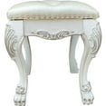 thumbnail image 5 of ACME Dresden II Vanity Stool, Synthetic Leather & Bone White Finish, 5 of 5