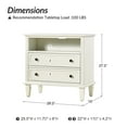 thumbnail image 3 of 27" Tall 2-drawer Wooden End table with Charging Station Living room White, 3 of 5