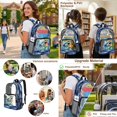 thumbnail image 4 of DISNIMO Shark Print 17 Inch Clear Backpack for School, Heavy Duty PVC See Through School Bookbag with Lunch Bag & Pencil Case, Back to School Gift for Boys, 4 of 4