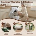 thumbnail image 5 of Design&I 4'x6' Washable Area Rug Cabin Sunset Wildlife Forest Border Woodland Bathroom Medieval for Reading Nook, Bedroom, Pet Friendly & Non-Slip Built-In Grip, 5 of 7