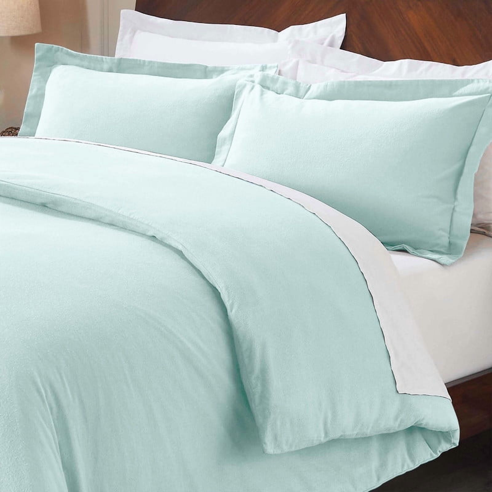 Superior Cotton Flannel Solid Duvet Cover Set, Full/Queen, Light Blue