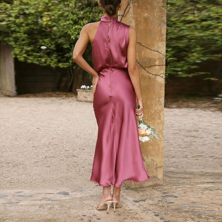 Long flowy 2025 satin dress