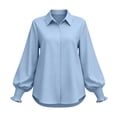 thumbnail image 5 of LEKWK Business Casual Tops for Women Long Sleeve Button Down Shirts Elegant Collared Blouses Fall Professional Office Work Dress Tops, 5 of 8