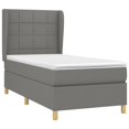 thumbnail image 3 of vidaXL Box Spring Bed with Mattress Dark Gray 39.4"x79.9" Twin XL Fabric, 3 of 6
