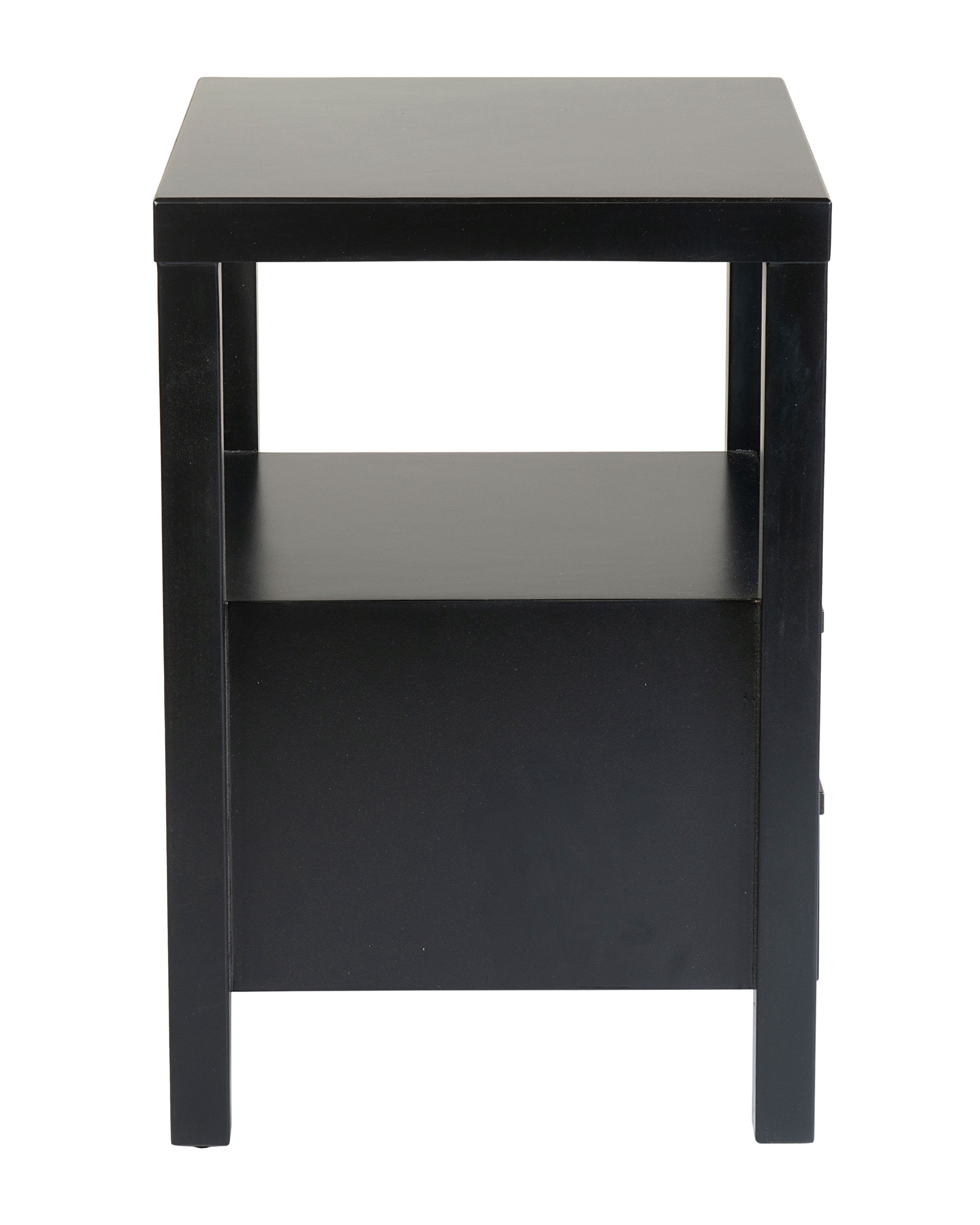 East at Main Westwood Black Solid Wood 2-Drawer Minimalist Nightstand