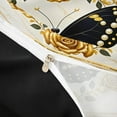 thumbnail image 3 of Black Gold Butterfly Duvet Cover King, Dreamy Golden Blossoms Bedding Sets King Size, Modern Aesthetic Comforter Cover King, Microfiber Bedroom Decorative, Zipper Closure and Reversible 3 Pieces, 3 of 6