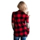 thumbnail image 3 of Guardurnaity Camisa de mujer de manga larga a cuadros de manga suelta a cuadros chica suelta con botones de poliéster Casual blusa femenina ropa Prendas para la parte del cuerpo Rojo L, 3 of 3