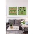thumbnail image 5 of Muralmax Bless This Home & All Who Enter - Unique Bible Verse Canvas Wall Decor - Memorable Artwork Gifts For Living & Dining Rooms, Family Rooms & Foyer - Set Of 2 - Color Green - Size - 12x12, 5 of 6