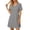 a-Grey466147, variant on Womens Casual Solid Color Short Sleeve V Neck Shirt Dress Loose Fit Side Split Above Knee Length Mini Dress For Daily Wear Casual Occasions Cozy Dress