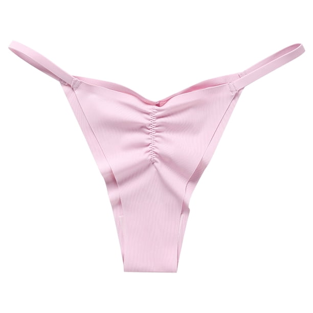 Gibobby Lencería para mujer sexy tangas Calzoncillos de cintura para mujer, de algodón , sexy, de tamaño, plegables, de seda helada, transpirables(Rosa, M)