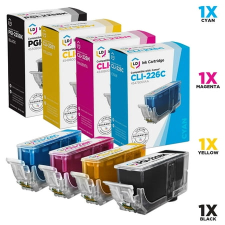 1 X Magenta Package (Compatible Canon CLI226 / PGI225 Set of 4 Cartridges: 1 BlacK PGI225, 1 Cyan CLI226C, 1 Magenta CLI226M and 1 Yellow)