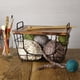 thumbnail image 2 of Cesta rectangular apilable de metal con tapa de , color negro antiguo, 2 of 3