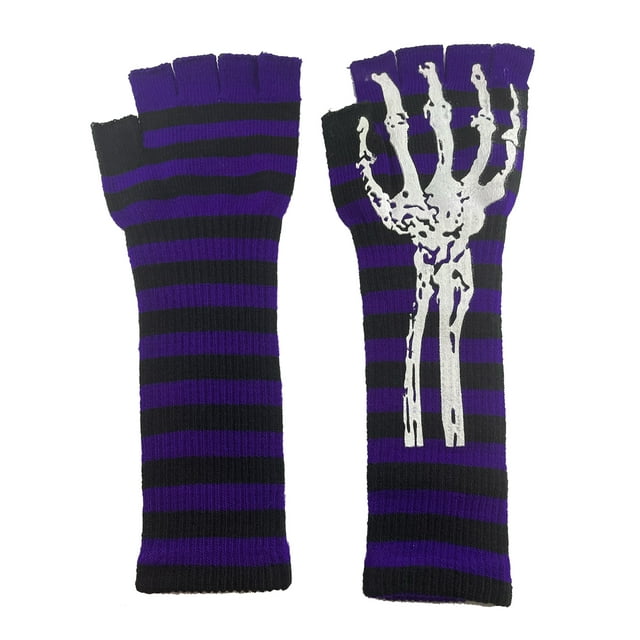 Gravity Threads Gants Longs 11 Pouces Tricotés Chauds Sans Doigts - Violet