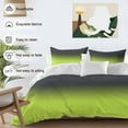 thumbnail image 3 of Dark Grey Green Duvet Cover Set Queen Size, Lemon Green Gradient Abstract Art 4 Piece Soft Microfiber Bedding Set with 1 Duvet Cover, 1 Flat Sheet, 2 Pillowcases, 3 of 9