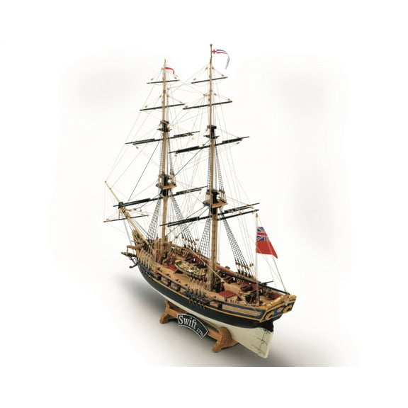 Mamoli MV59 - HMS Swift - Wood Plank-On-Frame Ship Model Kit - Length: 421mm (17), Height: 392mm (15") Scale 1/70