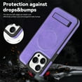 thumbnail image 4 of Mantto Cases for iPhone 12 / 12 Pro Case Compatible with MagSafe Kickstand Vegan Luxury Leather Slim Classic Luxury Elegant Thin Protective Cover For iPhone 12 / 12 Pro, Purple, 4 of 10