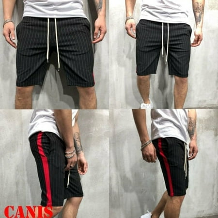 Fashion Summer Men's Slim Fit Casual Cotton Shorts Stripe Short Pants ...