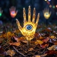 thumbnail image 4 of 10 Pack Halloween Skeleton Hand Stake Lights, 11 X 8 Inch Spooky Halloween Decorations, Solar Powered Outdoor Waterproof Led Path Lights for Yard Garden Lawn Halloween Decor, 4 of 6