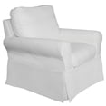 thumbnail image 3 of Sunset Trading Horizon Fabric Slipcover Swivel Rocking Chair & Ottoman in White, 3 of 8