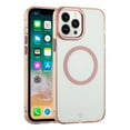 thumbnail image 6 of For Apple iPhone 13 Pro Case, Transparent Back Hybrid Case - Magnetic Circle, Color Frame, Metal Buttons, MagSafe Compatible Phone Cover (Rose Gold), 6 of 10