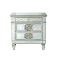thumbnail image 3 of ACME Varian 3-Drawer Wooden Nightstand with Sunburst Trim in Silver Mirrored, 3 of 7