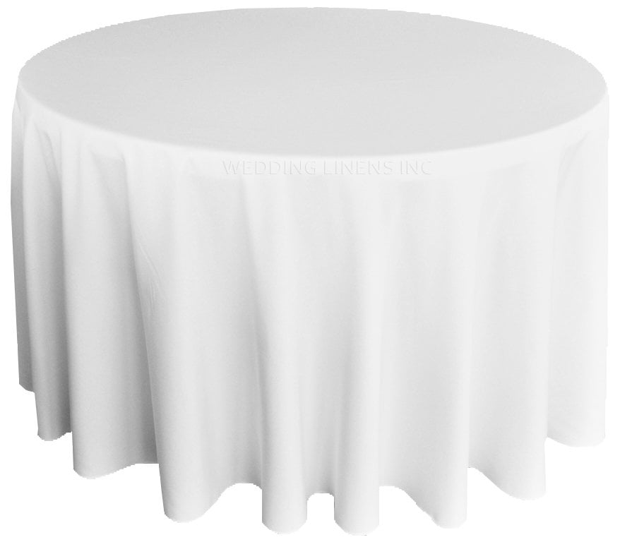 Round Polyester Linen Tablecloth For, 90 Inch Round White Linen Tablecloth