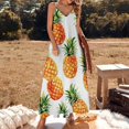 thumbnail image 2 of Lunarable Pineapple Design Sleeveless Dress Woman Fashion Long Dresses Women's Summer Suit Dress 2025, 2 of 7