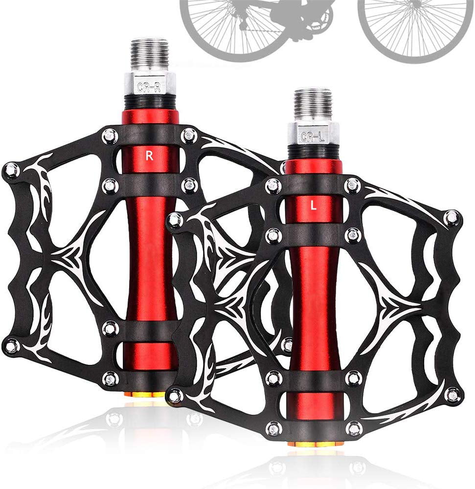 Road Bike Pedals 9/16 MTB Pedals Aluminum Mountain Bike Pedals Sealed Bearing Bicycle Lightweight Platform Flat Pedals for BMX/MTB Colorful Bike Pedals