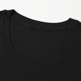thumbnail image 3 of Black Plus Size Tops Women's Short Sleeve Scoop Neck Ribbed Knit Fitted Casual Tops Tee Summer Slim Basic Shirts Womens T Shirts, 3 of 4