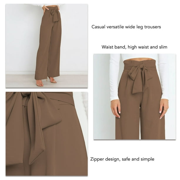 Pantalón de traje para mujer pantalones casuales de pierna ancha cómodos correa de cintura cómoda elegante para mujer para oficina para club ANGGREK Otros