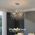 thumbnail image 5 of Modern Tree Branch Crystal Chandelier Luxury Silver Crystal Pendant Lighting 23.6" Contemporary 8-Light Chandeliers for Dining Room Kitchen Bedroom Living Room, 5 of 8